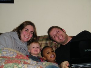 Cuddled up writing our new years eve blog post